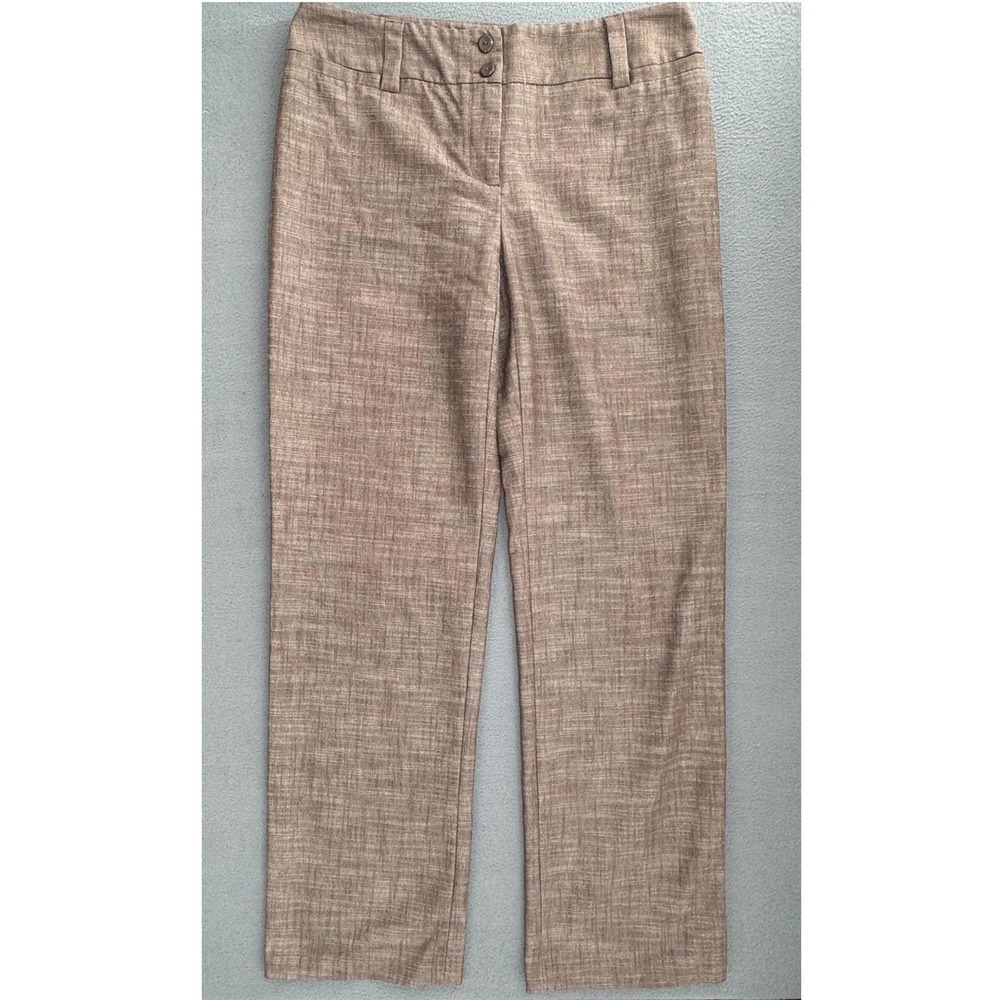 AB Studio VTG Y2K Dress Pants Sz 2 Straight Leg Textured Professional Earthy